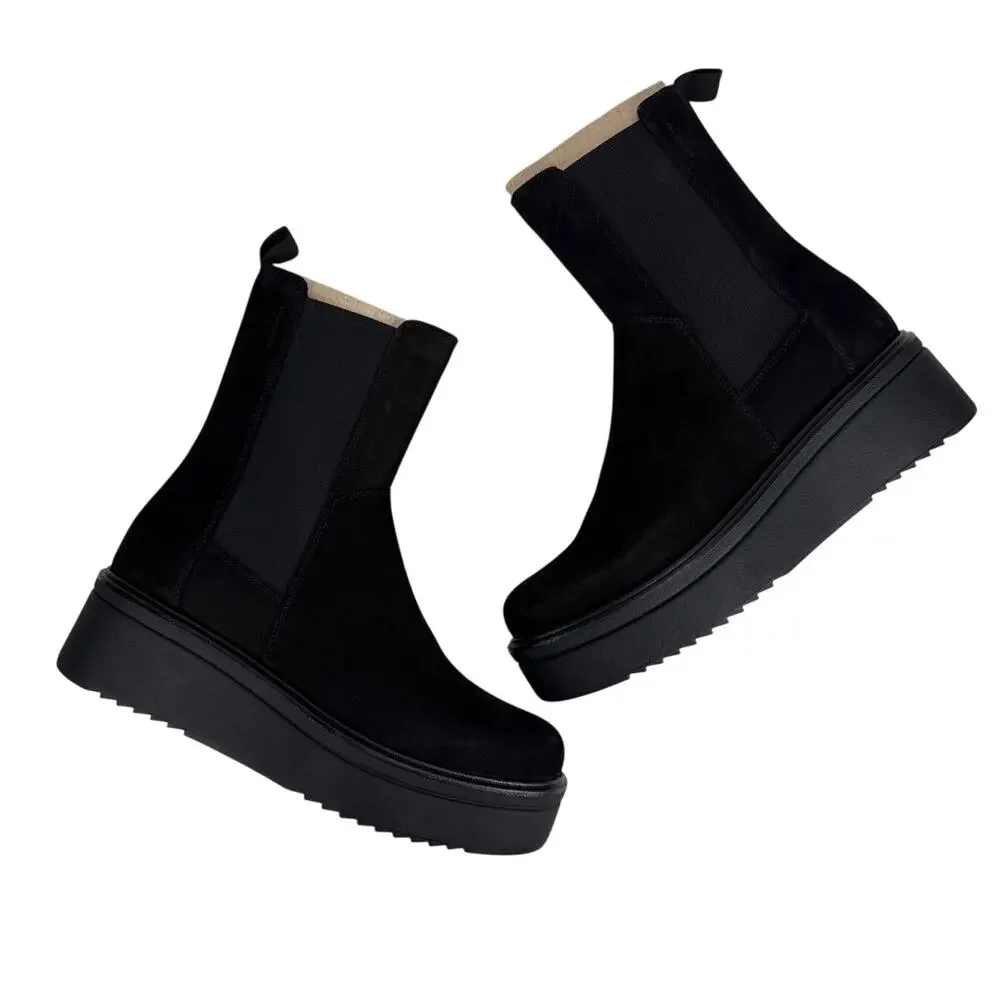 Vagabond Shoemakers Tara Chelsea Boot Platform Womens‎ 9 EU39 Black Nubuck